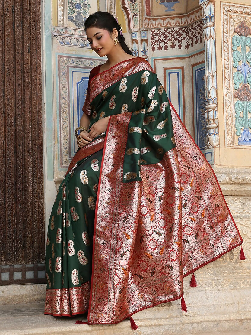 Shree Shyam Fashion Green Silk Saree