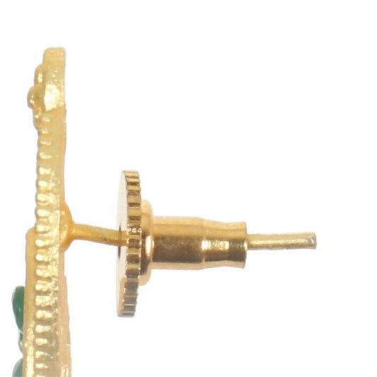 Joban Fashion Women Matte Gold Brass Earrings | Swadesiicart