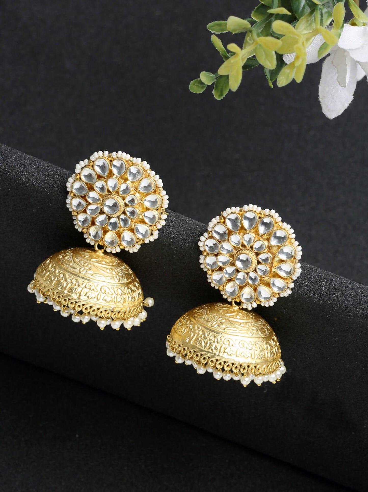 Kundan Jhumkay - Ruby Raang | Swadesiicart