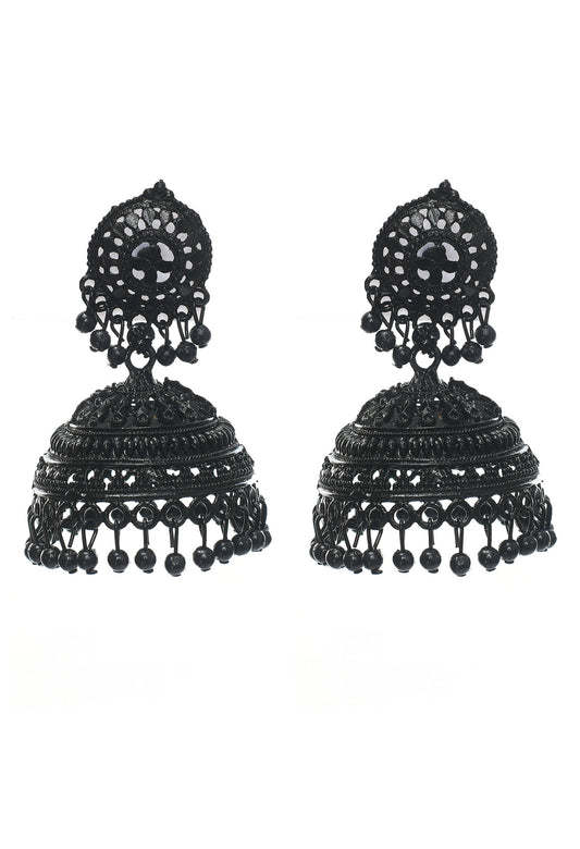 Mominos Fashion Johar Kamal Latest Design Black Color Jhumkas