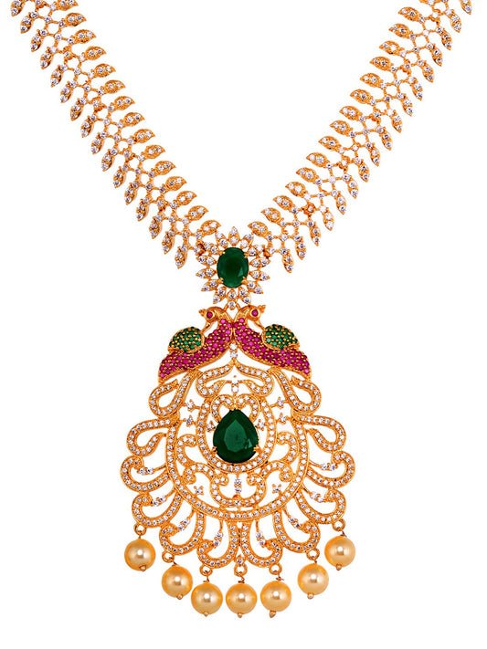 Saraf RS Jewellery Women Gold and Green Gold-Polished Jewellery Set - Swadesiicart