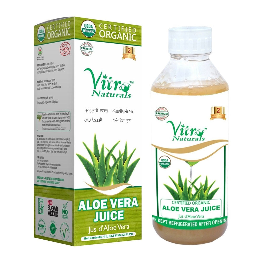 Vitro Naturals Certified Organic Aloe-vera juice | Swadesiicart
