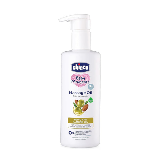 Chicco Baby Moments Massage Oil For Moisturised Skin, Nourished Hair & Scalp - Swadesiicart