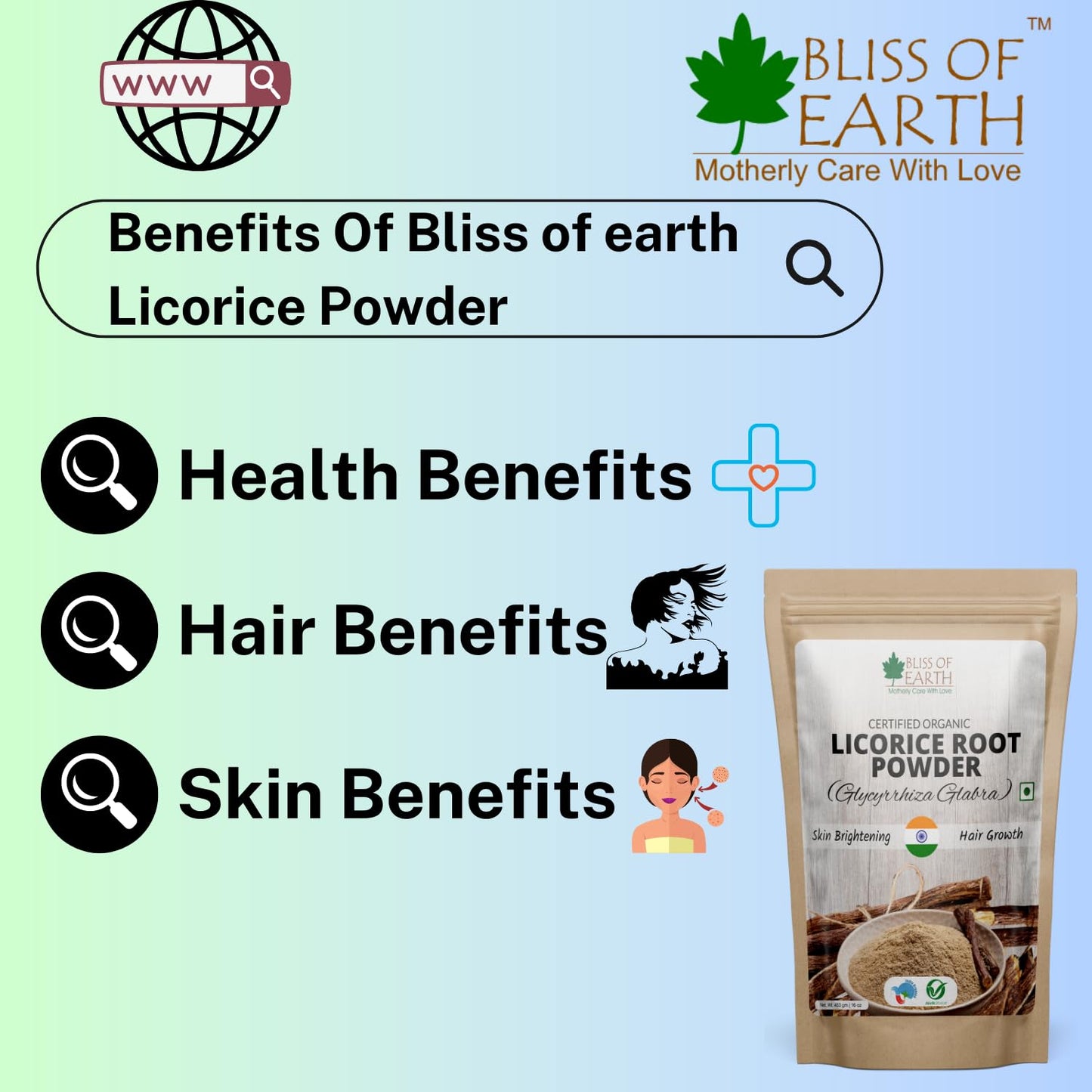 Bliss of Earth Licorice Root Powder - Swadesiicart
