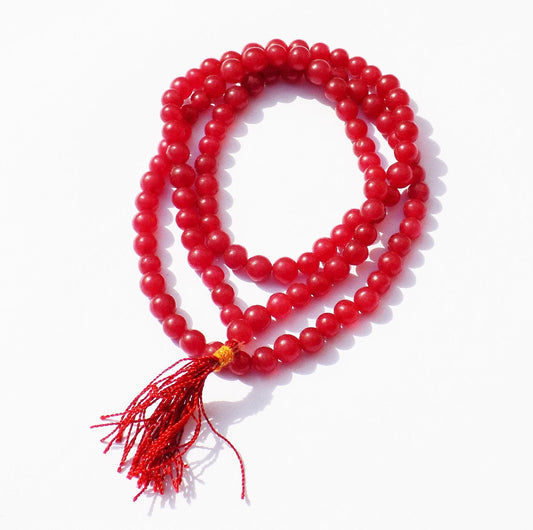 Kannssky Red Hakik (Agate) Mala - Hindu Buddhist Prayer Beads | Swadesiicart
