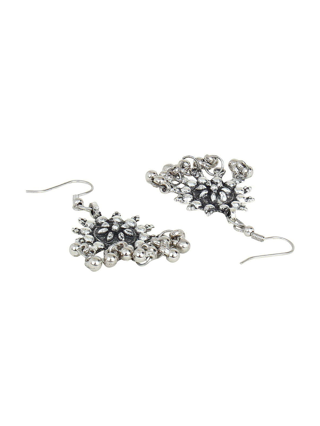 Cardinal Silver-Toned Oxidised Jewellery Set - Swadesiicart