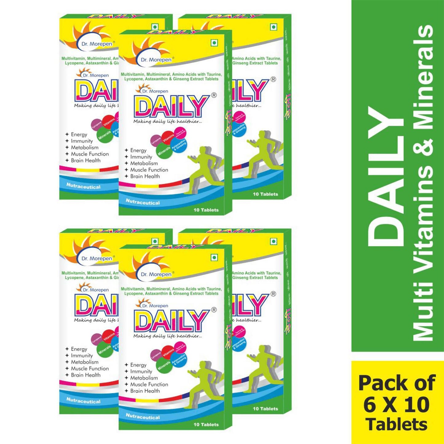 Dr. Morepen Daily Multivitamin Tablets for Women & Men, Multivitamins & Minerals Supplement - Swadesiicart