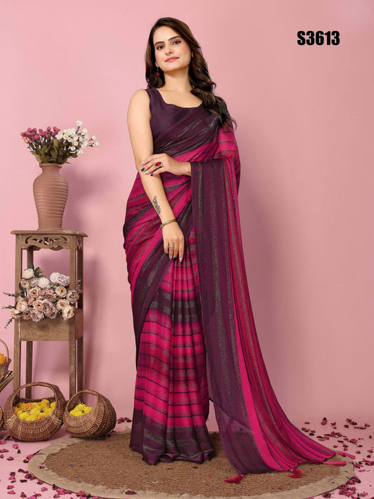 Attractive These Party Wear Ready To Wear Saree - Pink | Swadesiicart
