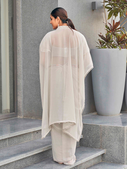 Tikhi Imli Embroidered Kaftan Saree With Belt | Swadesiicart