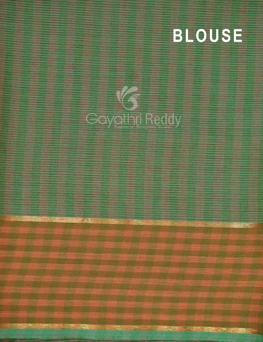 Multi Shades of Rama Green Pure Mangalgiri Cotton By Gayathri Reddy Designer Studio | Swadesiicart