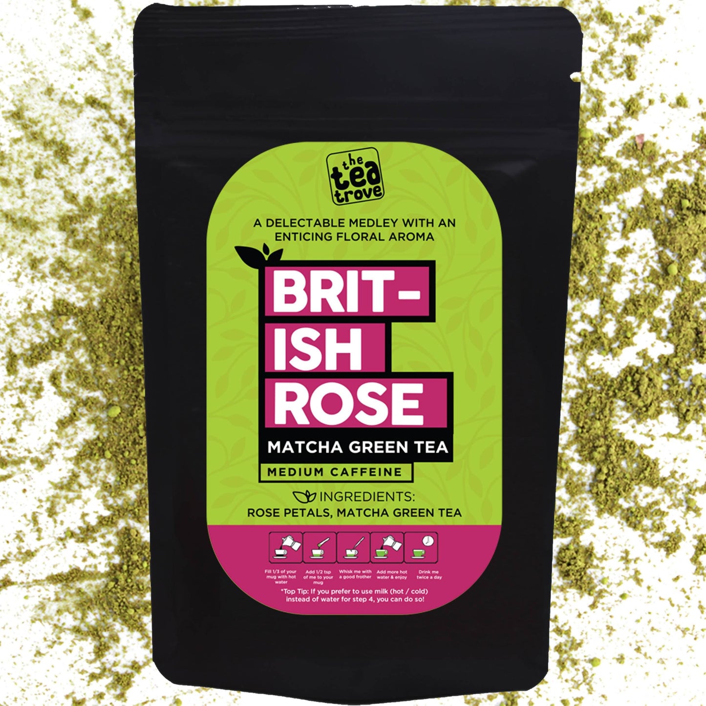 The Tea Trove - British Rose Matcha Green Tea | Swadesiicart