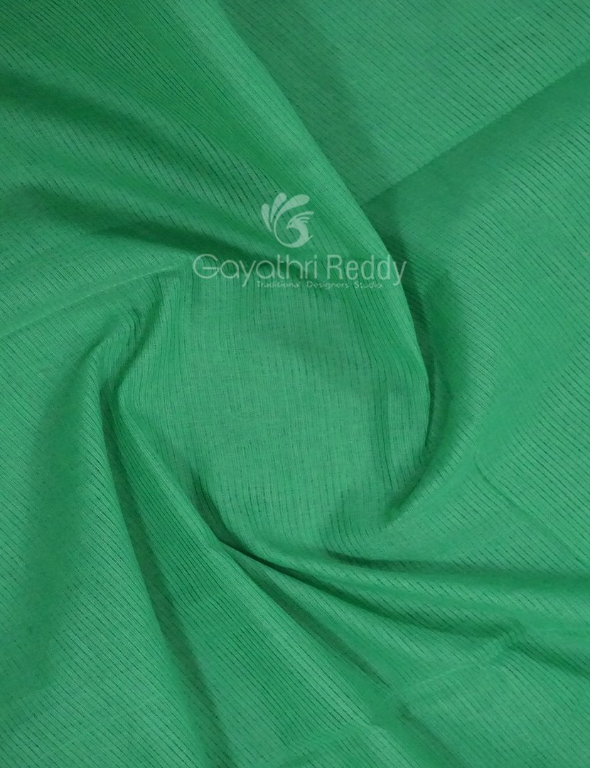 Multi Shades of Rama Green Pure Mangalgiri Cotton By Gayathri Reddy Designer Studio | Swadesiicart