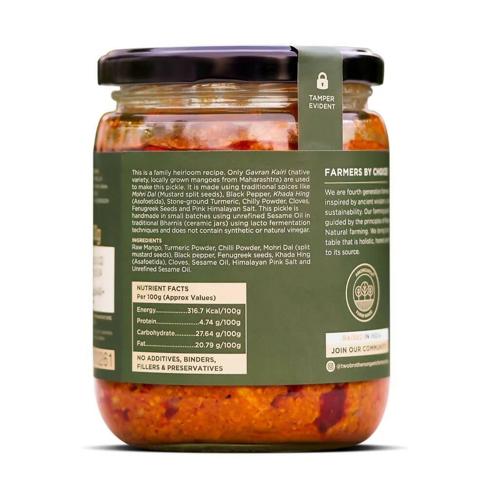 Two Brothers Organic Farms Spicy Mango Pickle - Swadesiicart