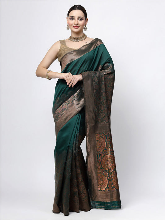Kalini Ethnic Motif Woven Design Zari Banarasi Saree | Swadesiicart