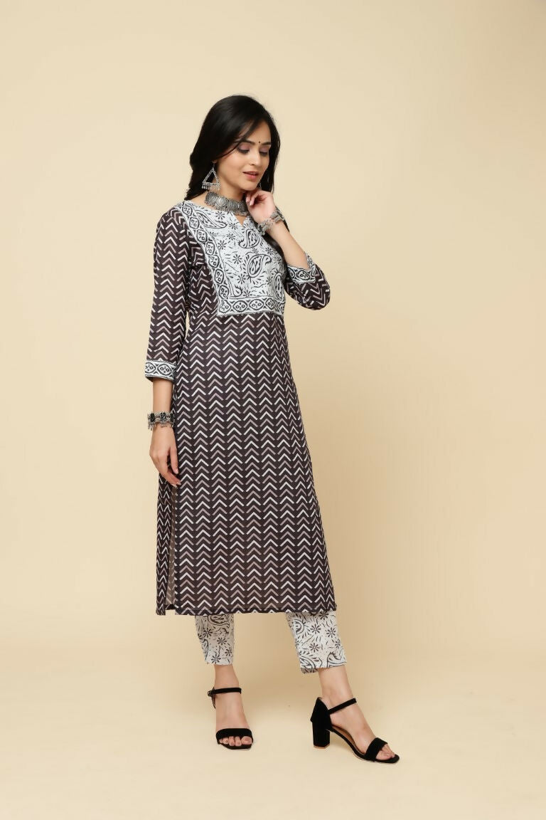 Designer Stylish Pink Cotton Blend Stitched Suit With Dupatta - Tanisha | Swadesiicart