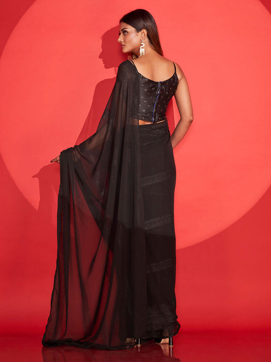 Tikhi Imli Zari Striped Saree | Swadesiicart