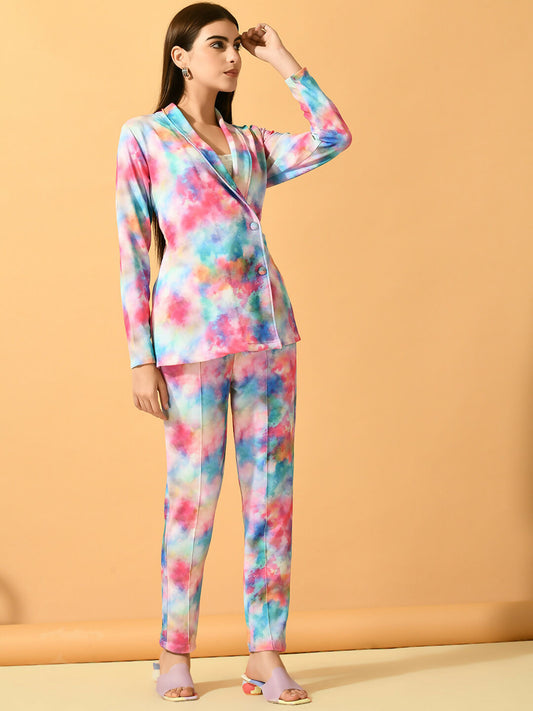 Myshka Women's Multi Printed Coat With Trousers - Swadesiicart