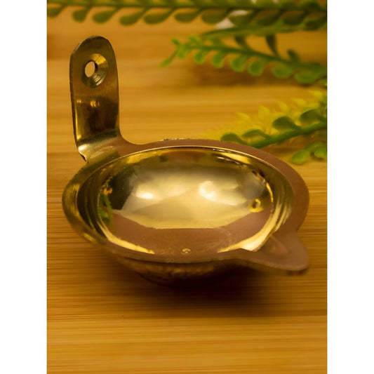 Spillbox Gold-Toned Brass Akdam Deewar Round Pooja Essential | Swadesiicart