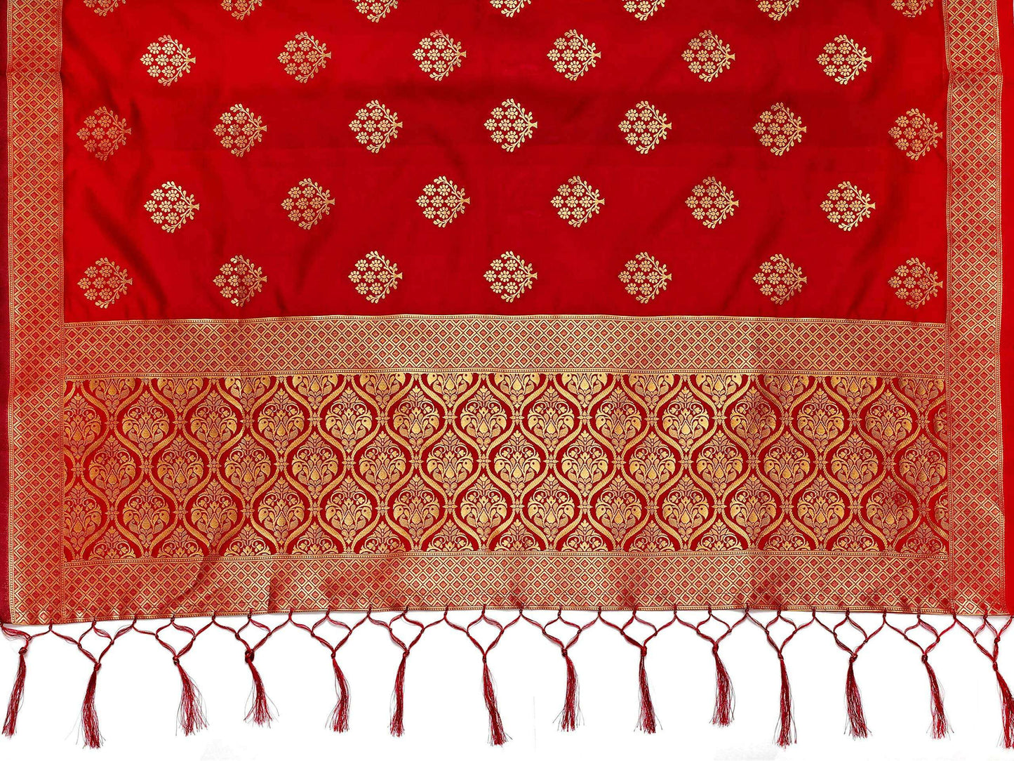 Mimosa Women's Banarasi Art Silk Floral Maroon Dupatta (Free Size) | Swadesiicart