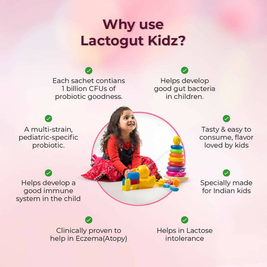 Velbiom Lactogut Kidz Probiotics Powder Sachets - Orange Flavor - Swadesiicart