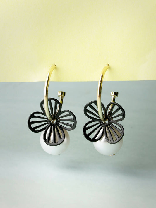 NVR Women Gold-Toned Teardrop Shaped Drop Earrings | Swadesiicart