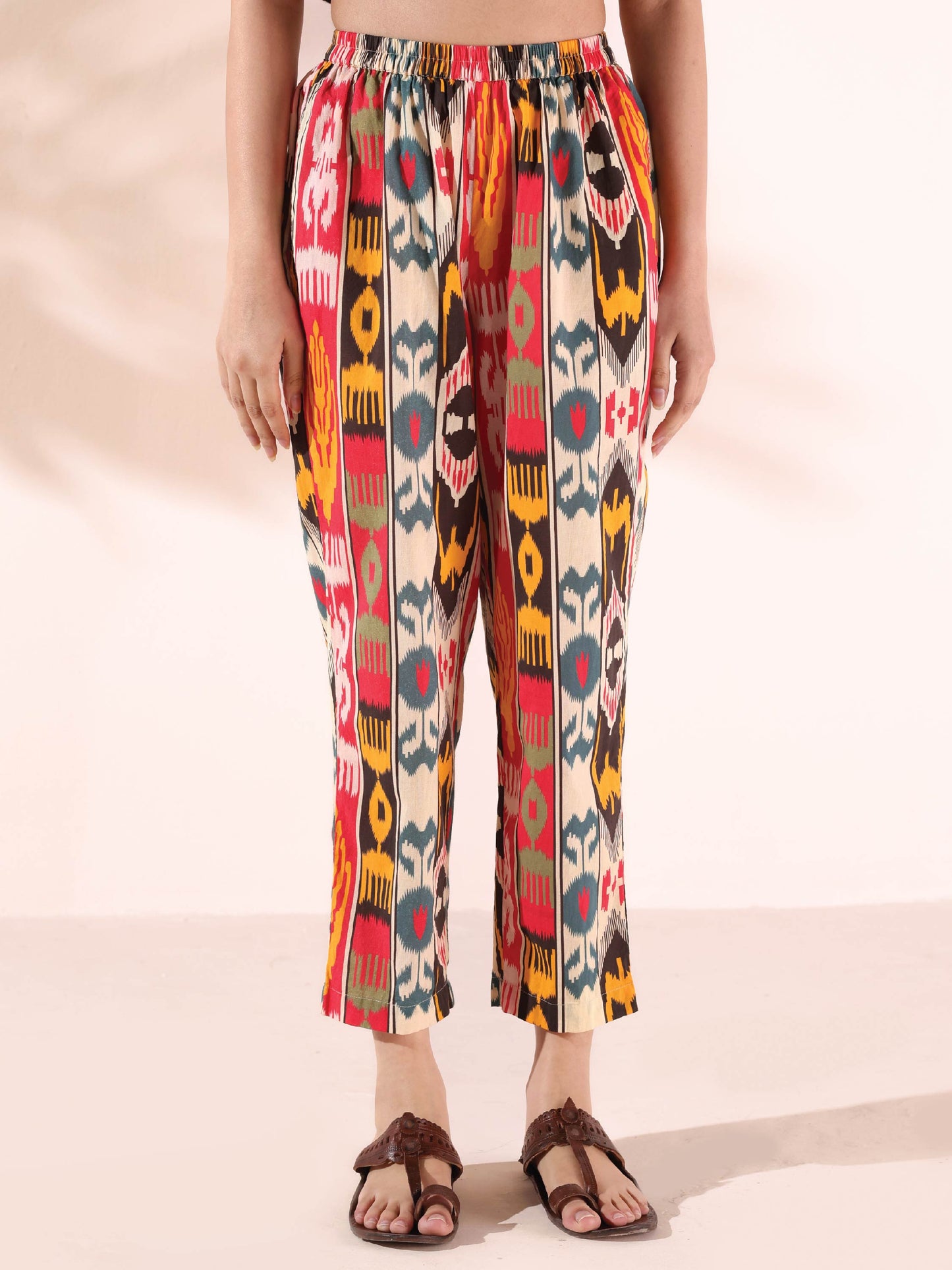 trueBrowns Cola Cotton Ikat Kurta Pant Set | Swadesiicart