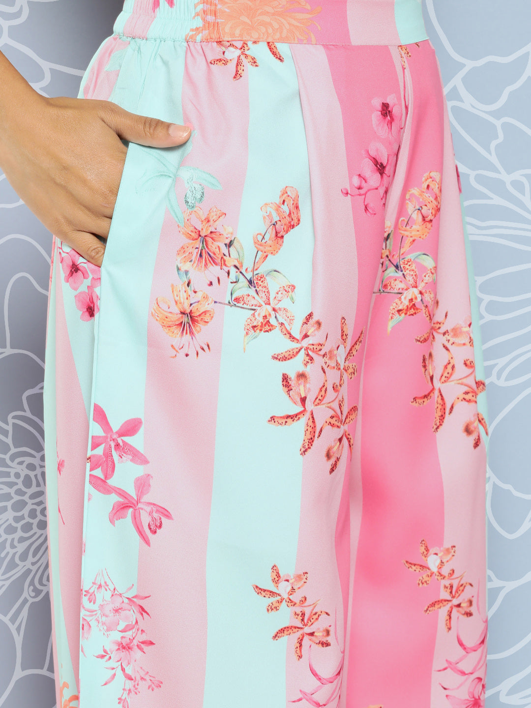 Ahalyaa Striped Ethnic Co-Ords - Swadesiicart
