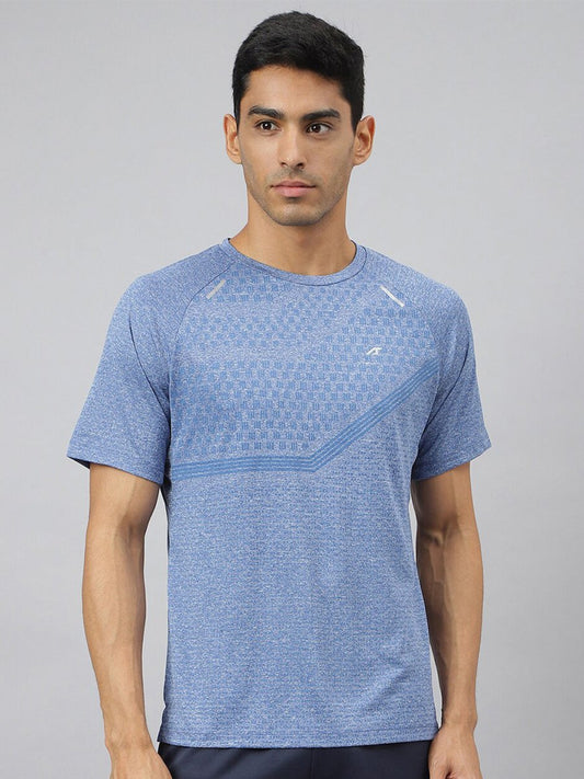 Alcis Men Heather Anti-Static Slim-Fit Round Neck Swadesiicartnce Running T-Shirt | Swadesiicart