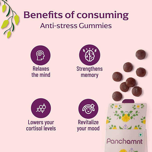 Panchamrit Anti-Stress Gummies- Mixed Berry Flavor | Swadesiicart