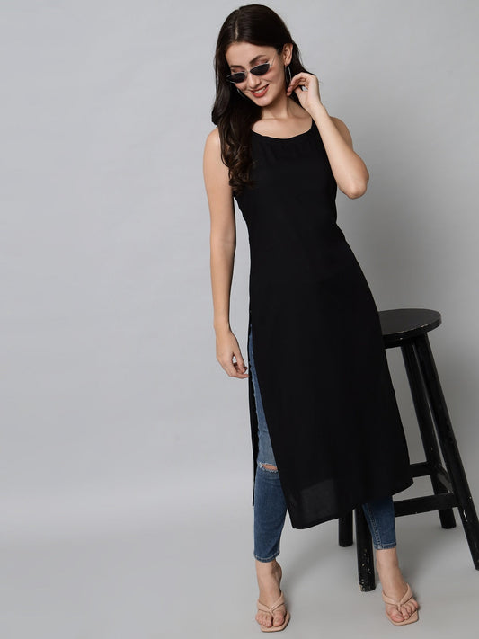 Kalini Women Black Kurta - Swadesiicart