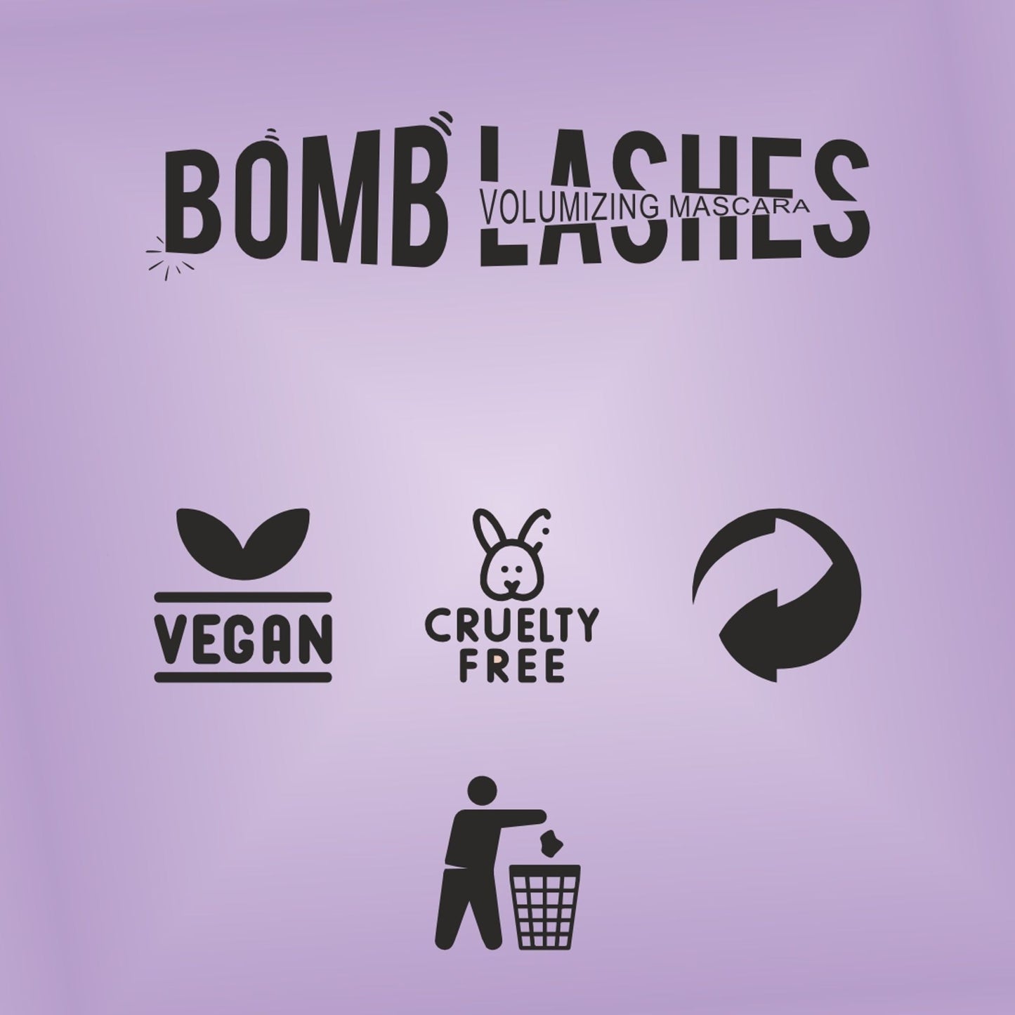 Matt Look Bomb Lashes Volumizing Mascara - Black - Swadesiicart