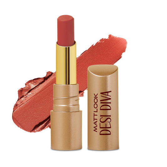 Matt Look Desi Diva HD Matte Lipstick - Sunset Nude-23 - Swadesiicart
