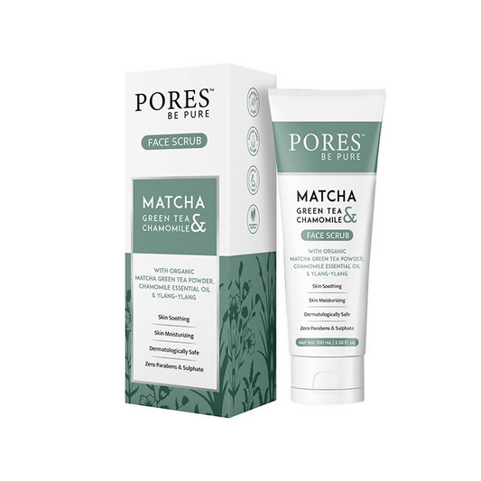Pores Be Pure Matcha Green Tea Gel Face Scrub | Swadesiicart