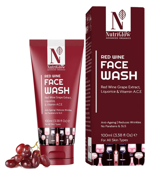 NutriGlow Advanced Organics Red Wine Face Wash - Nutriglow Cosmetics