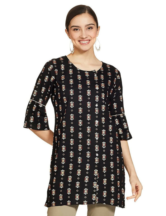 Anubhutee Women's Black Straight Kurti | Swadesiicart