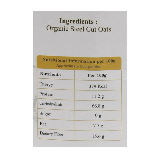 Arya Farm Organic Steel Cut Oats - Swadesiicart