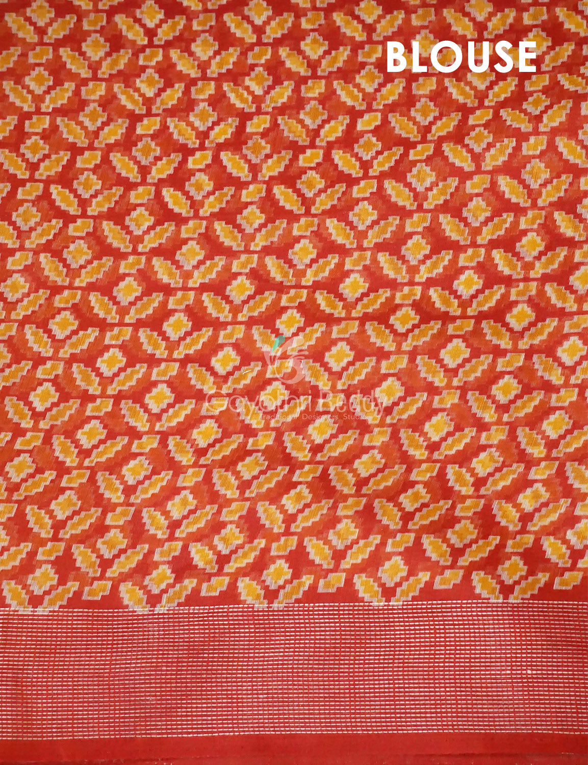 Shades of Mehendi Green Patola Print Semi Chanderi Saree By Gayathri Reddy Designer Studio | Swadesiicart