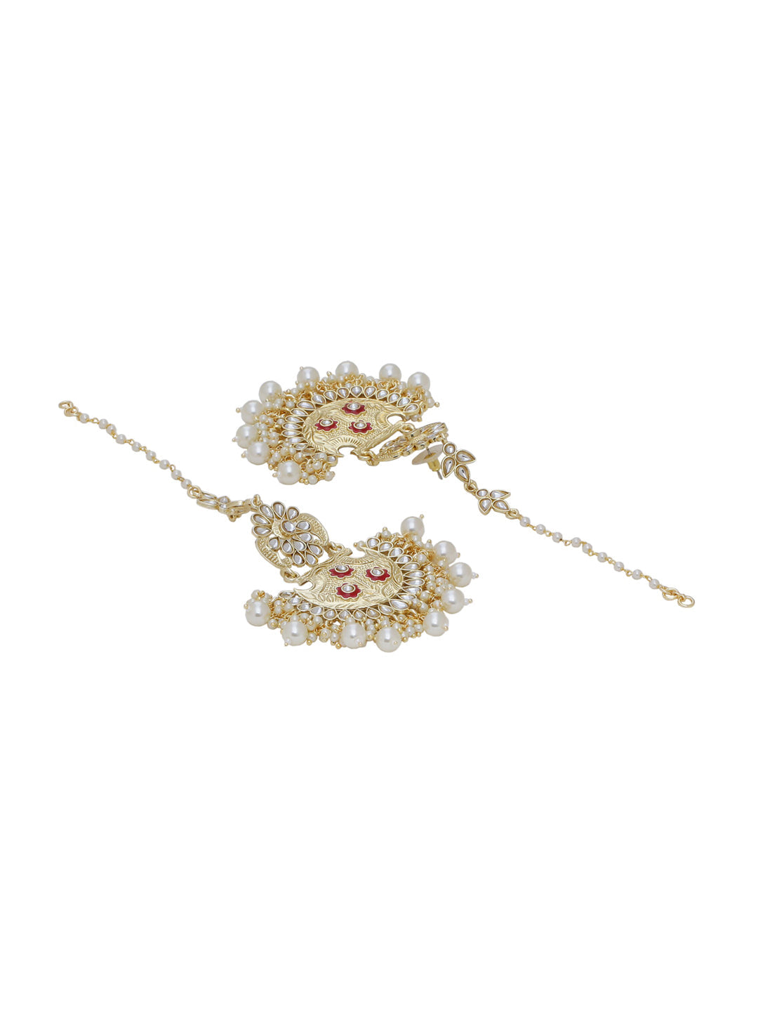 Shoshaa Gold-Polished Contemporary Chandbalis Earrings | Swadesiicart
