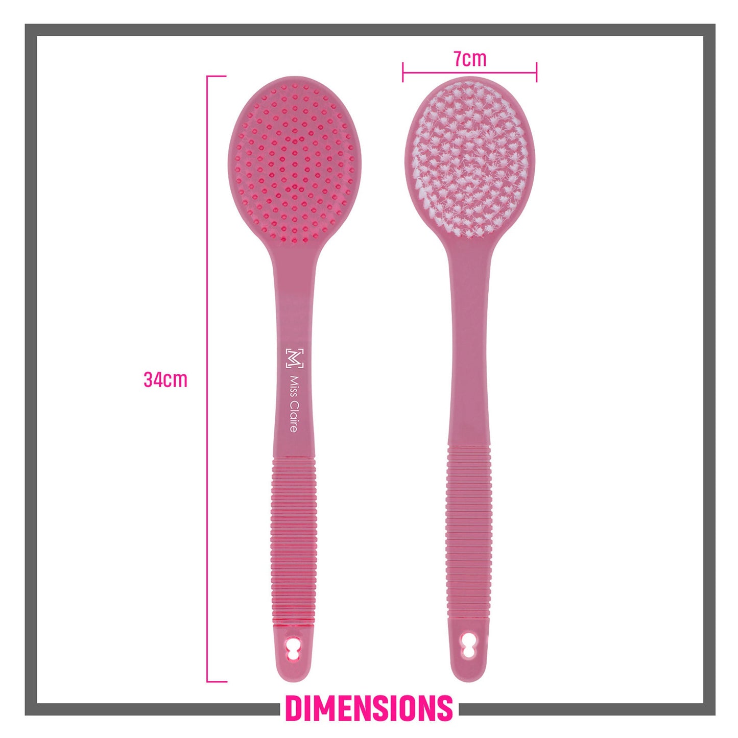 Miss Claire Lx008 Bath Brush - Pink | Swadesiicart