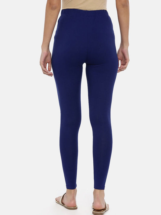 Souchii Women Navy Blue Solid Slim-Fit Ankle-Length Leggings | Swadesiicart