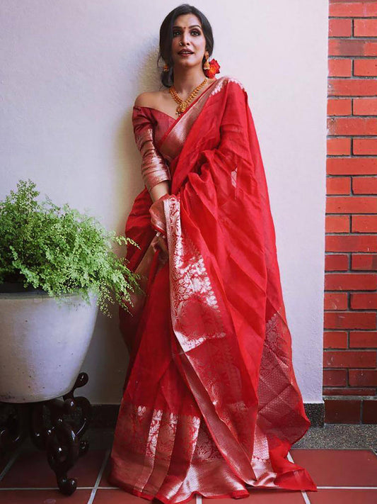 Kalini Woven Design Zari Banarasi Saree | Swadesiicart