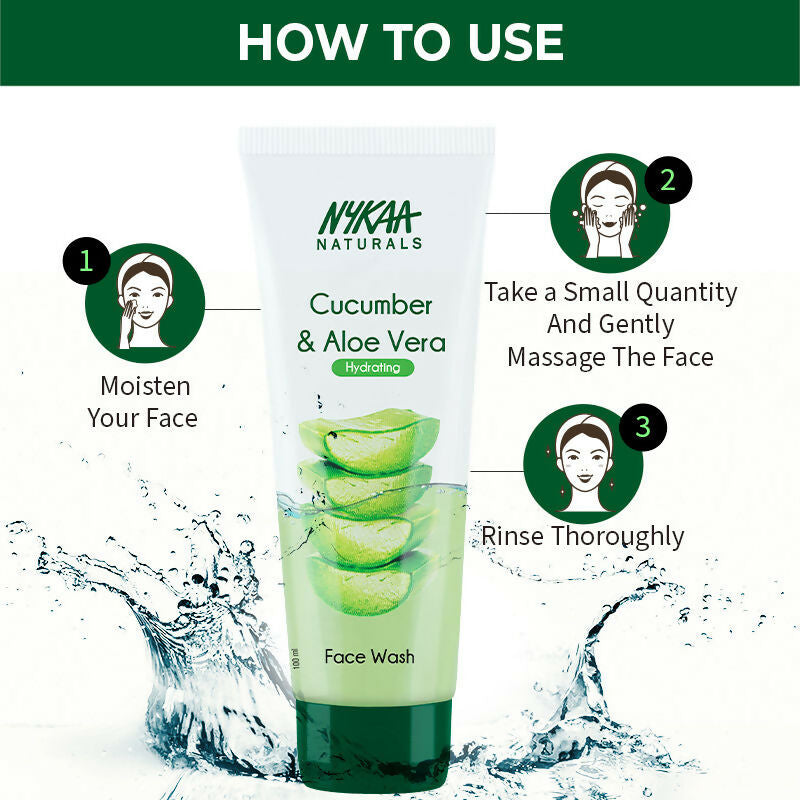 Nykaa Naturals Cucumber & Aloe Vera Face Wash for Hydrated Skin - Swadesiicart