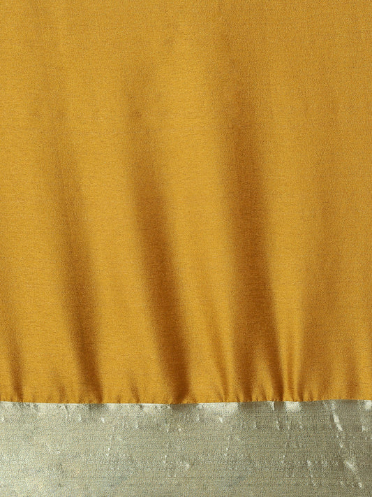 Saree Mall Mustard Zari Silk Blend Uppada Saree - Swadesiicart