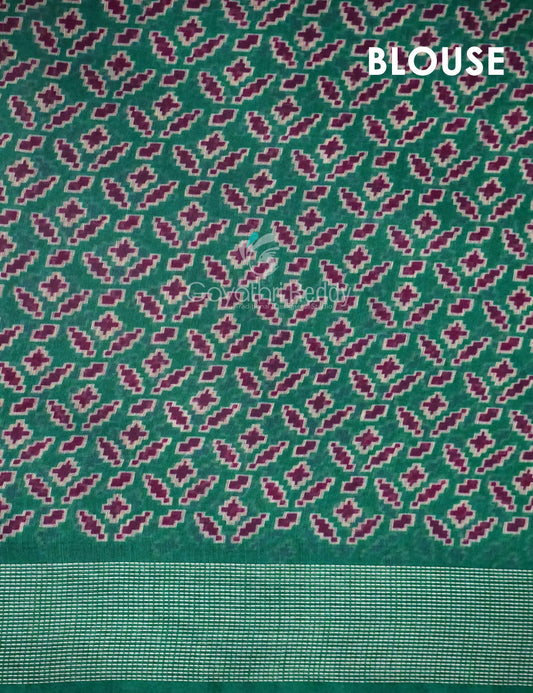 Combination Of Jamuni Colour With Patola Print Semi Chanderi Saree With Contrast Blouse By Gayathri Reddy Designer Studio | Swadesiicart