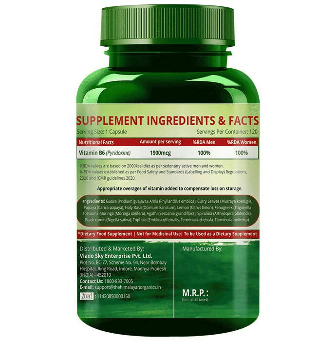 Himalayan Organics Plant-Based Vitamin B6 Capsules - Swadesiicart