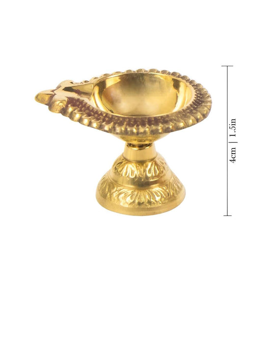 Spillbox Gold-Toned Brass Laksmi Kuber Diyas Stand Pooja Essential | Swadesiicart