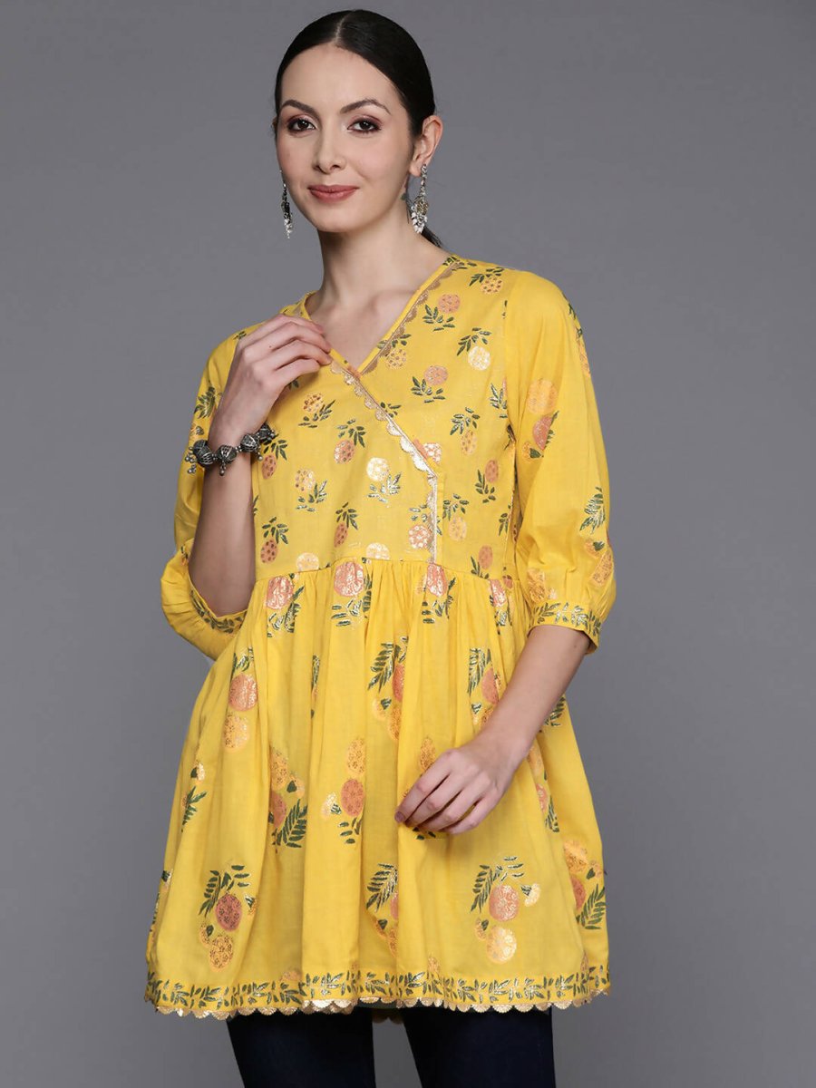 Ahalyaa Women's Traditional wear Tunic - Mustard | Swadesiicart