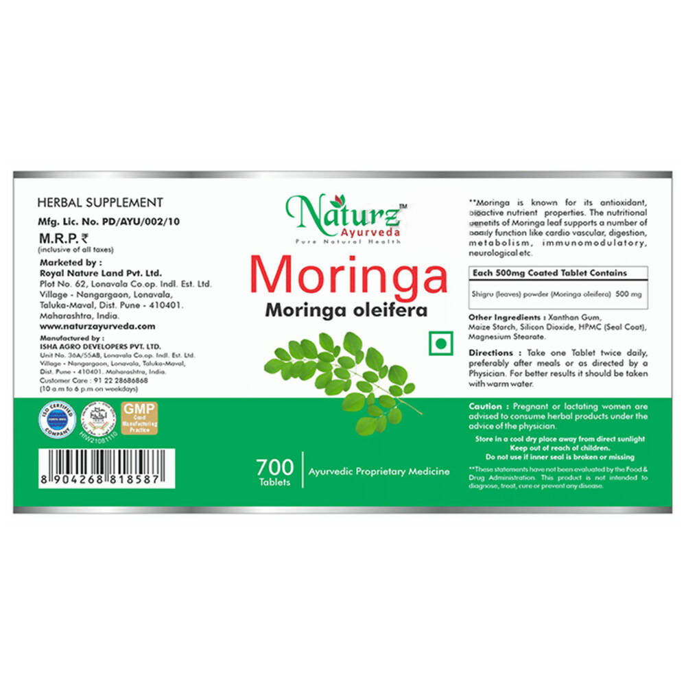 Naturz Ayurveda Moringa Tablets | Swadesiicart