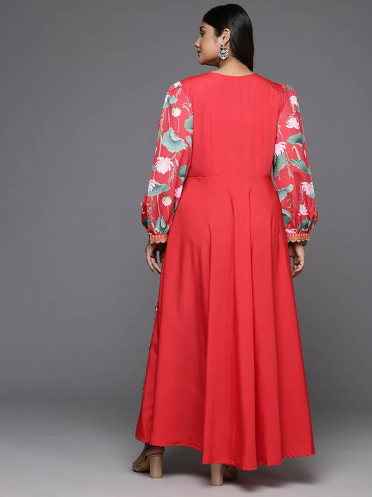 Ahalyaa Women's Traditional wear Ethnic Dress - Red | Swadesiicart