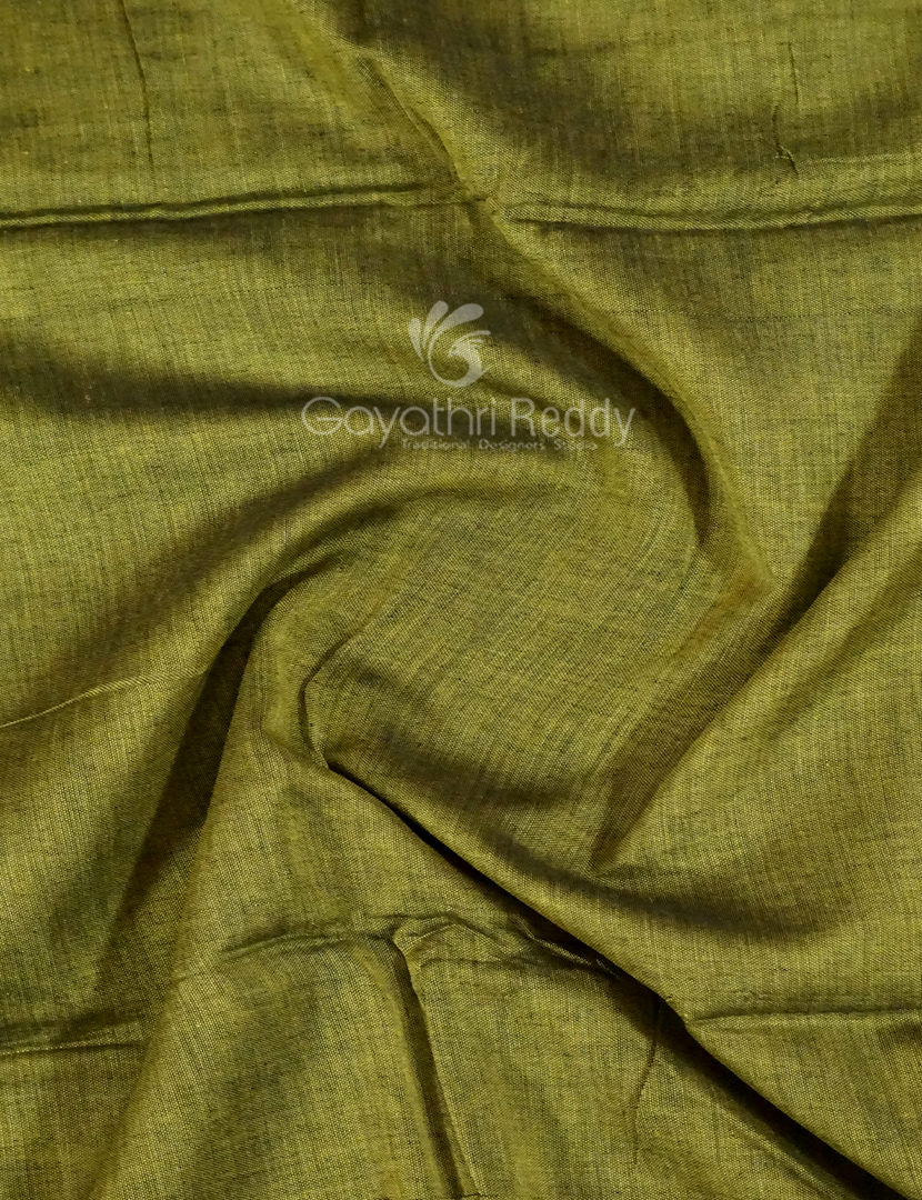 Kalanetha Green Leaf Coloured Pure Narayanpet Cotton Saree By Gayathri Reddy Designer Studio | Swadesiicart
